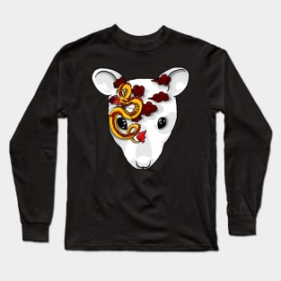 Year of the Rat - rat head with chinese ornaments Long Sleeve T-Shirt